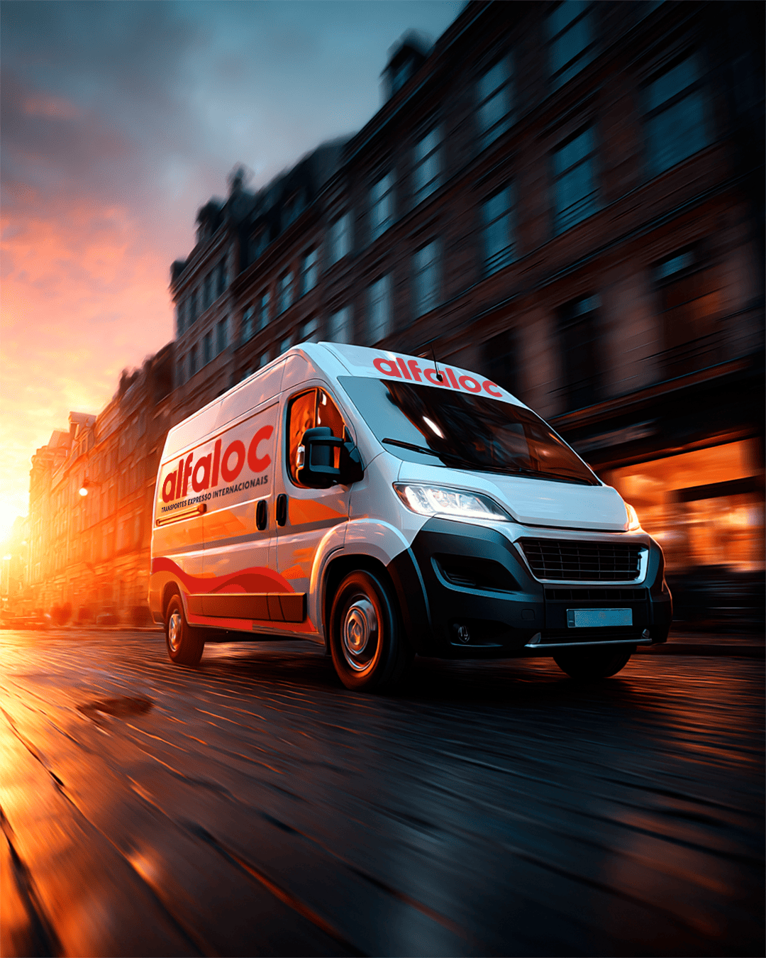 Carrinha alfaloc. Transportes urgentes. Foguete.